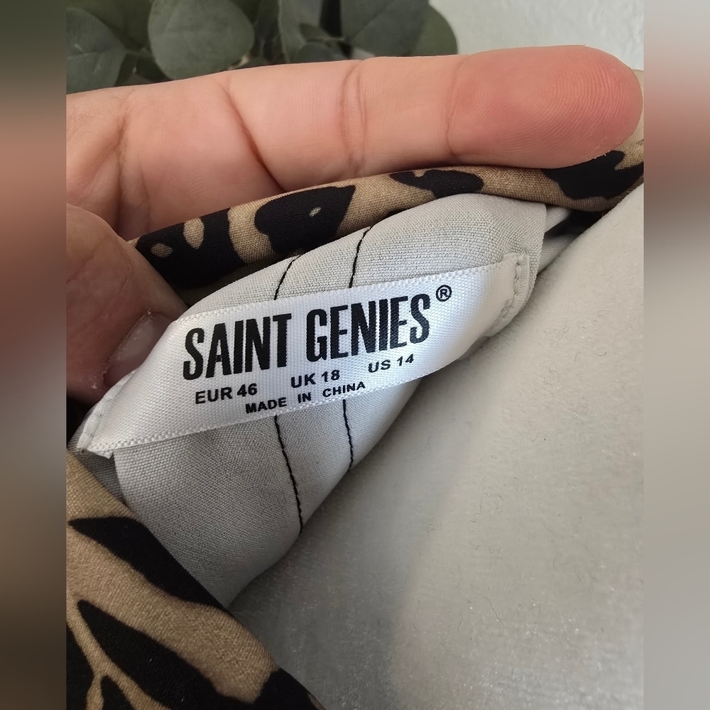 Saint Genies Leopard Print Women's Coat Dress - Picture 7 of 9
